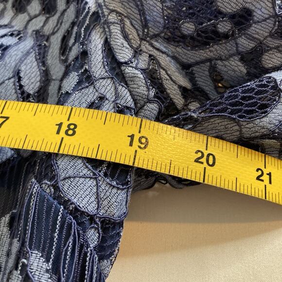 Adrianna Papell Women's Blue Lace Midi Dress Size 12 Elegant Party Occasions - Picture 4 of 11